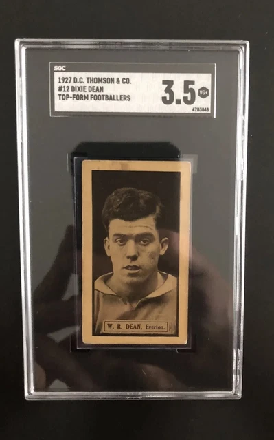 DC Thomson - This Years Top Form Footballers Dixie Dean #12 Rookie 1927 SGC 3,5