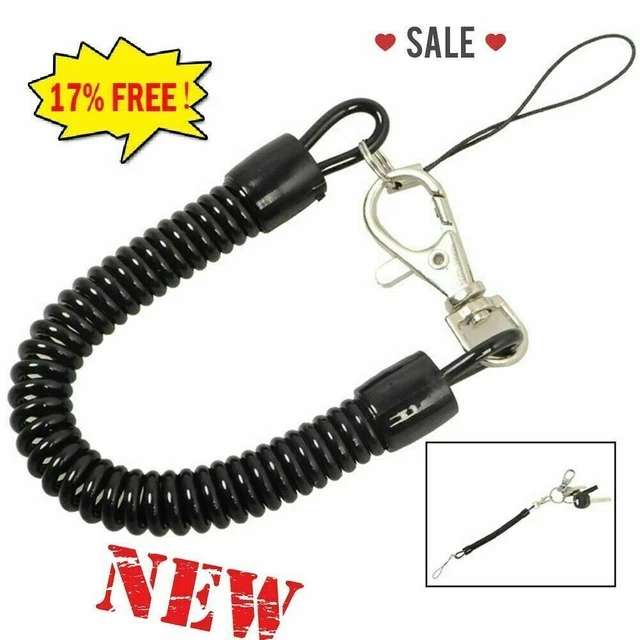 Black Metal Key Chain Retractable Clip Ring Keyring Stretchy Coil HOT H1P4c,