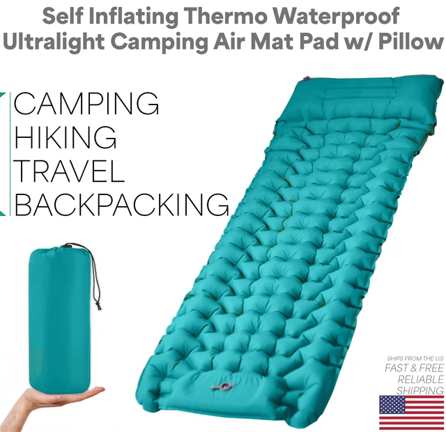 AutSport Self Inflate Thermo Waterproof Ultralight Camping Air Mat Pad w/ Pillow
