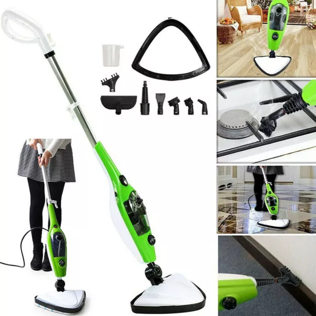 10 IN 1 Hot Steam Mop Hand Held Cleaner Steamer Floor Carpet Washer Window 🥇🏆