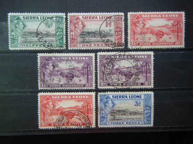 Sierra Leone KGVI 1938-44 Issue to 3d SG188-192 FU