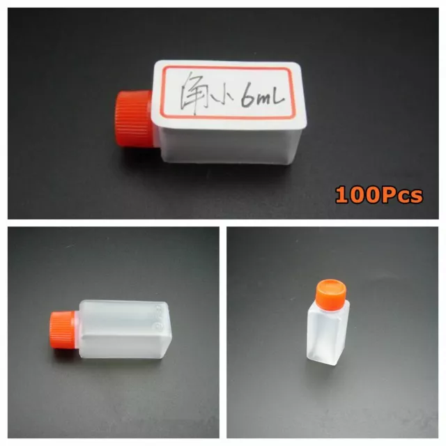 100X Mini Rectangular Forma Salsa Sushi Contenedor de Plástico Multiuso Botella 6ml