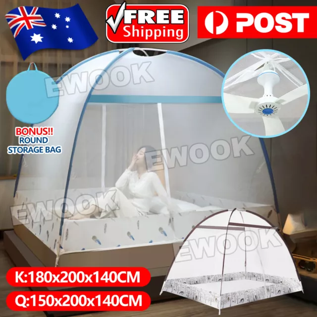 Mosquito Bed Nets Foldable Canopy Dome Fly Repel Insect Camping Protect Netting