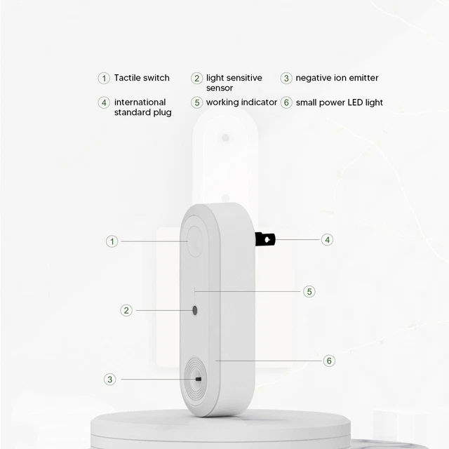 (US Plug)Plug In Purifier LED Smart Sensor Smoke Formaldehyde Removal Neg US
