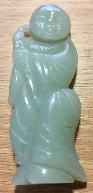China Serpentine Jade Boy Carved Chinese China Chinese Figure Sculpture Carving