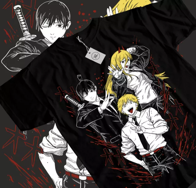 Chainsaw Man T-Shirt Denji and Makima T-Shirt Anime Manga T-Shirt Pochita Shirt