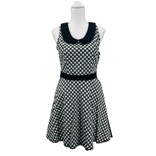 Hot Topic Orphan Black Alison Dress Sz M Black White Pistol Rockabilly Steampunk