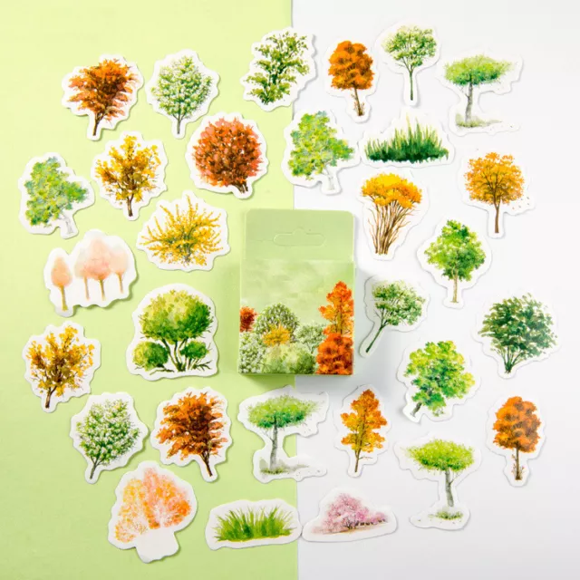Forest Trees Scrapbooking Diary Planner Stickers Gift Bag Box Seal 46pcs
