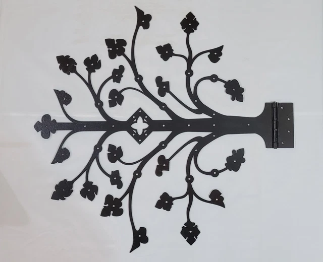 Iron Door Hinges Hinge Black Strap Wrought Pack Cabinet Gate Barn Heavy Forged 2