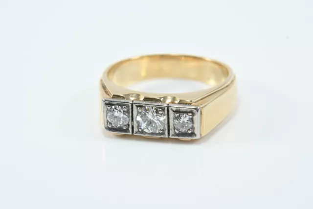 B56T08- Gold 585 14k Ring mit Diamanten zus. ca. 0,80ct., zweifarbig