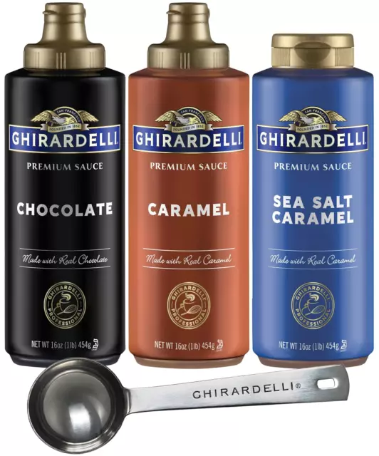 Ghirardelli - Sea Salt Caramel, Chocolate and Caramel Flavored Sauce 16 oz Bottl