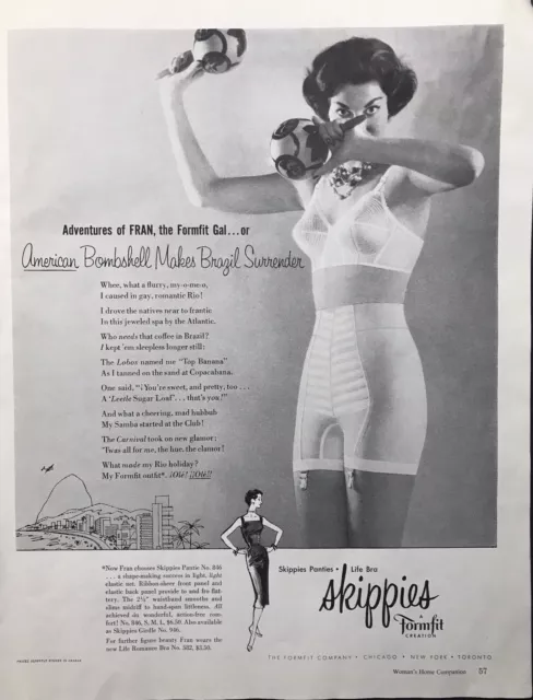 Vintage Formfit lingerie print ad 1950 - bra, girdle - sweetheart of a  figure
