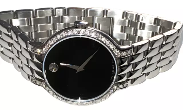 AUTHENTIC MOVADO VENTURI Black Dial Diamond Men s Wristwatch 355.00 PicClick