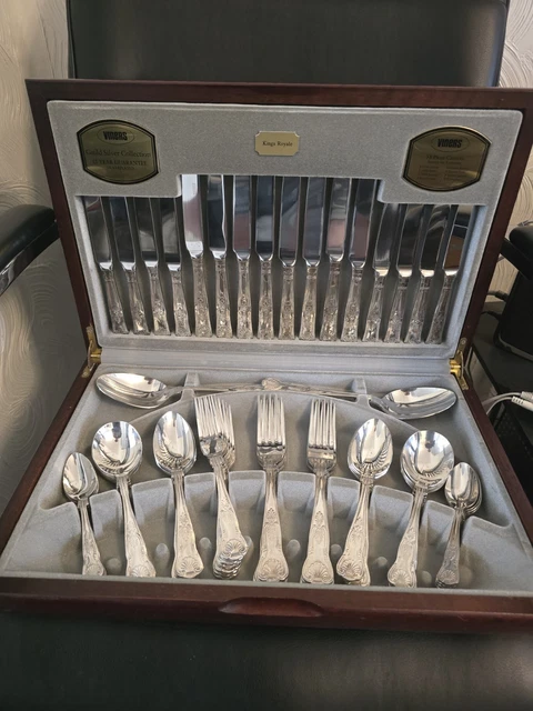 VINERS KINGS ROYALE 44 PIECE SILVER PLATED CUTLERY SET in
