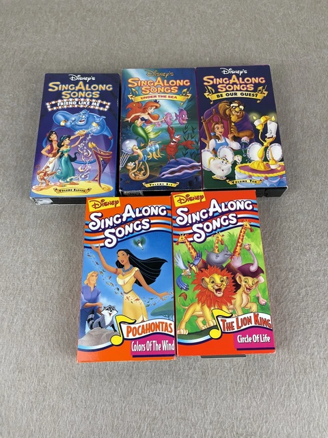 DISNEY'S SING ALONG Songs VHS Lot of 5 Lion King Little Mermaid Beauty ...