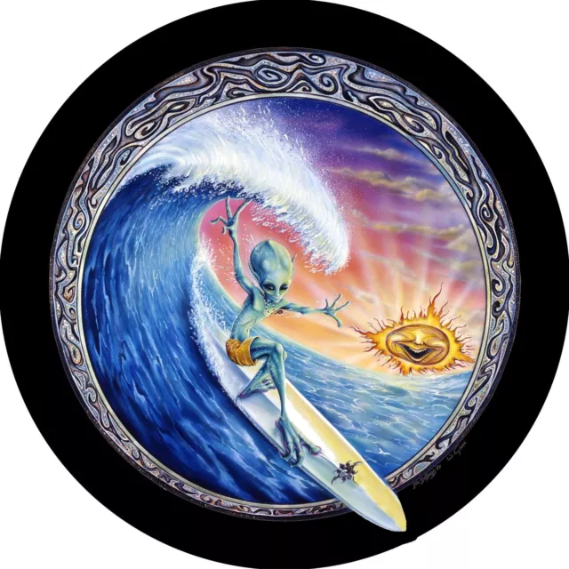 Surfing Alien Beach Spare Tire Cover All Sizes-back up camera optional