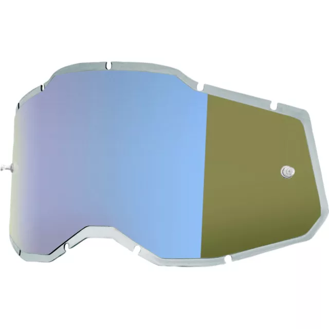 100% Percent MX Racecraft 2/Accuri 2/Strata 2 Injected Blue Mirror Lens