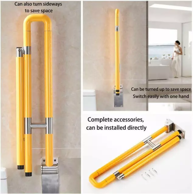 Maniglia pieghevole di supporto WC maniglia per disabili bagno maniglia pieghevole maniglia bagno 3