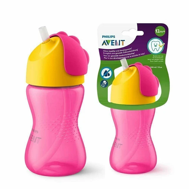 (Paquete de 2) Taza de paja Philips Avent My Bendy 300 ml/10 oz/12 m surtido de colores