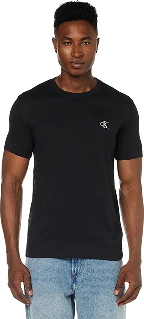 maglietta a maniche corte uomo calvin klein nera e bianca