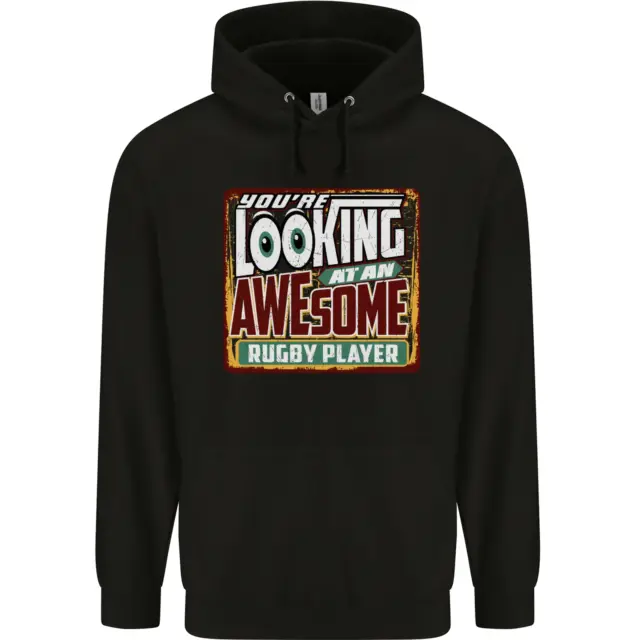 An Awesome Rugby Player Funny Union Mens 80% Cotton Hoodie