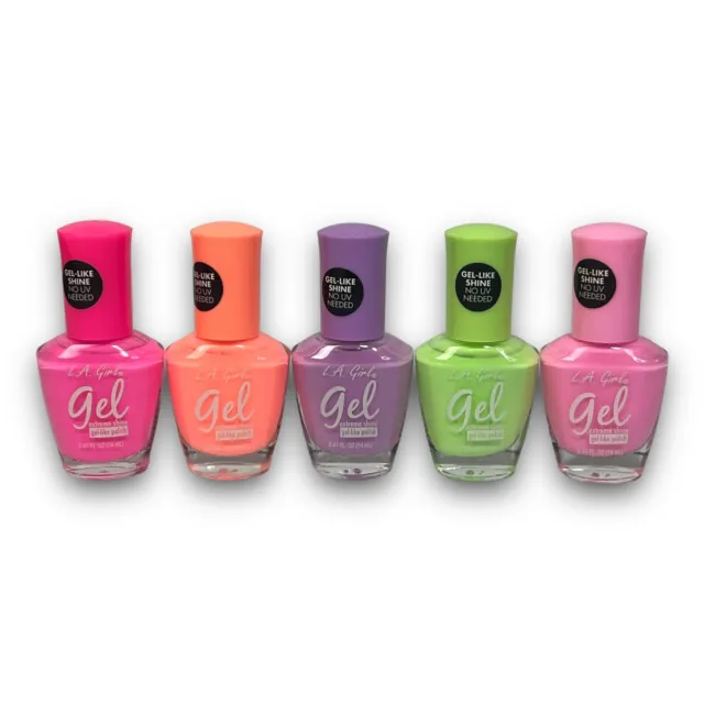 L.a. Girl Gel Extreme Shine Gel-like Nail Polish, Assorted Colors, Lot of 5