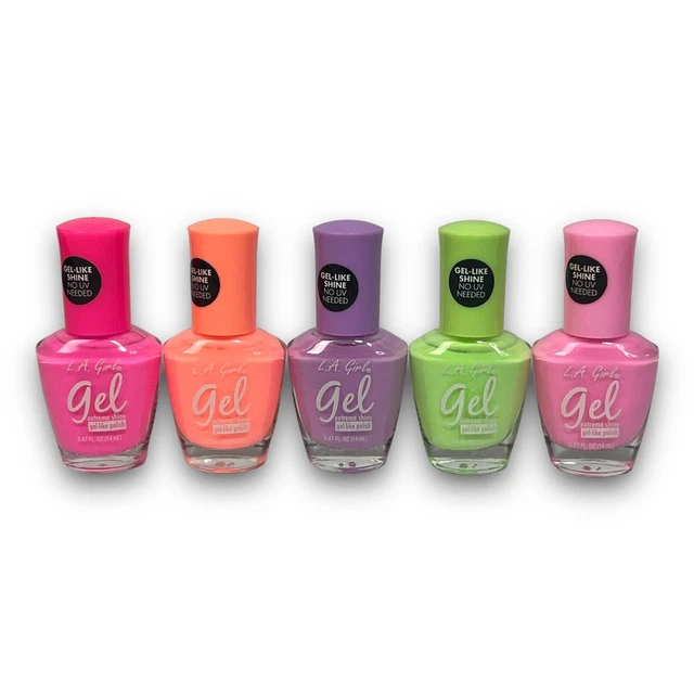 L.a. Girl Gel Extreme Shine Gel-like Nail Polish, Assorted Colors, Lot of 5