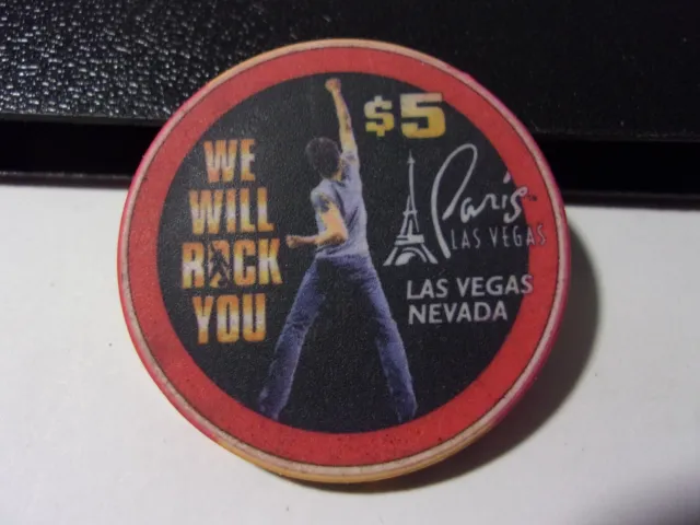 PARIS HOTEL CASINO $5 hotel casino gaming poker chip - Las Vegas, NV