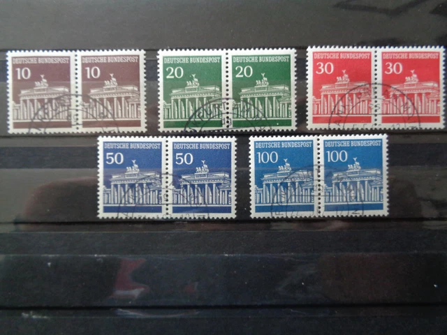 BRD 1966: Brandenburger Tor, Mi-Nr, 506-510, als Paar, gestempelt