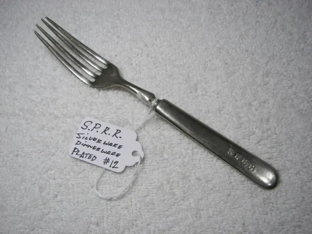 Very Old SPRR Southern Pacific Railroad Dinnerware Silverplated Fork / No.12