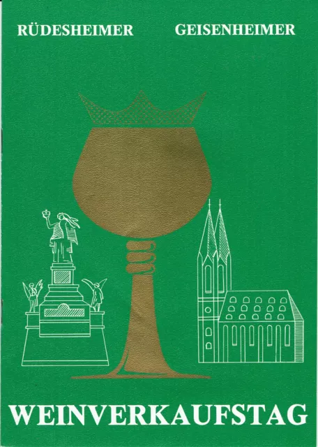 Preisliste, Weinpreisliste Weinversteigerung 1977 Rüdesheim Geisenheim 12 Seiten