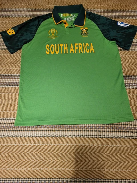 South Africa Cricket Icc World Cup 2019 Shirt New Balance Medium P2P 21. 5"🇬🇧 South Africa Cricket Icc World Cup 2019 Shirt New Balance Medium P2P 21. 5"🇬🇧