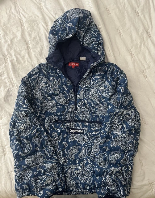 ジャケット・アウター Supreme Micro Down Pullover Blue Paisley Supreme FW22 Blue Paisley Micro Down Half Zip Hooded