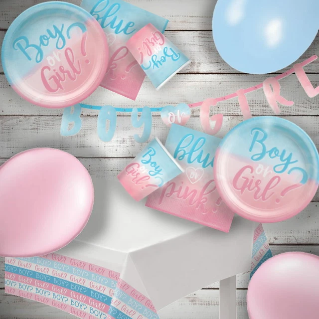 BABY SHOWER BIG Gender Reveal Boy or Girl Party Supplies Tableware