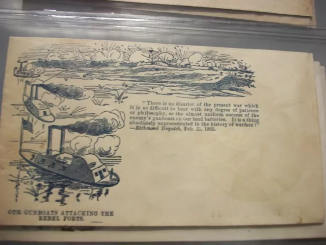 Gunboat Attack  RARE !!!    Civil War Patriotic Cover