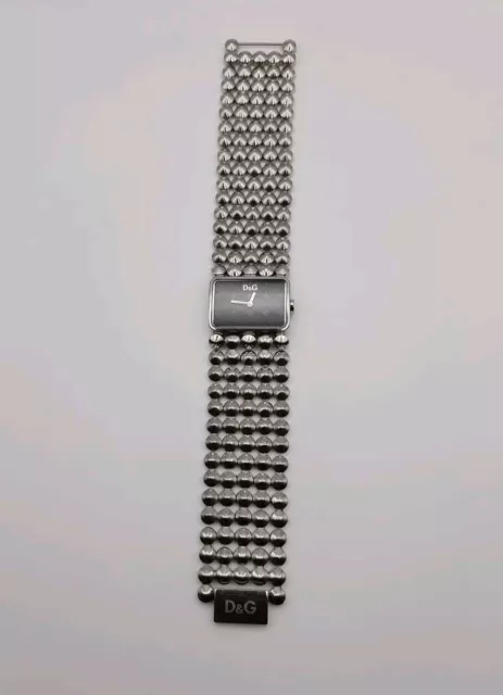 Vintage D&G Dolce & Gabbana Men's Watch Silver And Grey Stainless Steel Bracelet