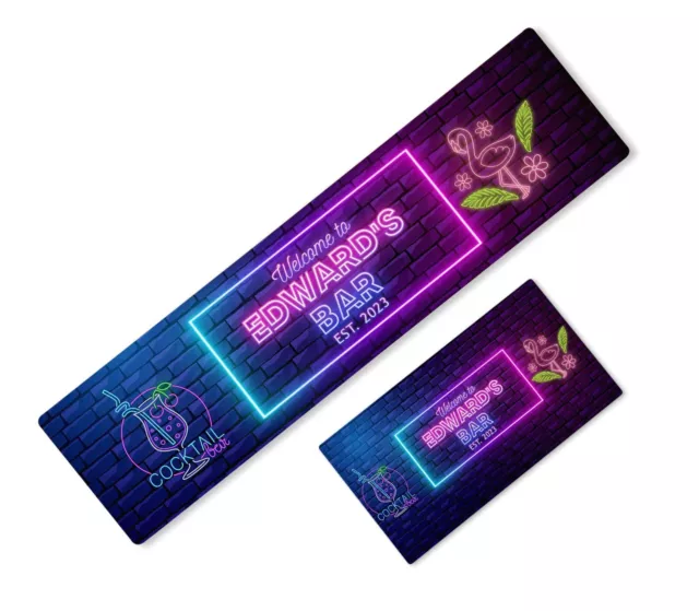 Personalisierte Bar Runner jede Text Biermatte ideal Zuhause Pub Café Anlass 114