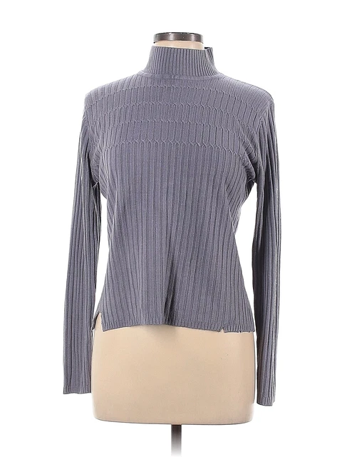 Amanda Smith Women Gray Turtleneck Sweater L