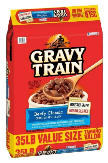 Gravy Train 7910050235 Fornido Clásico Adulto Ternera Fórmula Seco Perro Comida