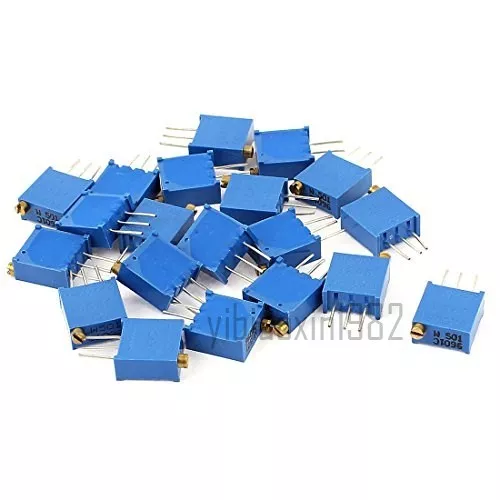 3296W-501 500 Ohm Resistor Trim Pot Potentiometer Trimmer 20Pcs Blue