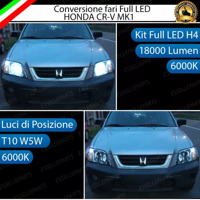 Conversione Fari Led Honda Cr-V Mk1 I Led H4 + Led Posizione T10 6000K