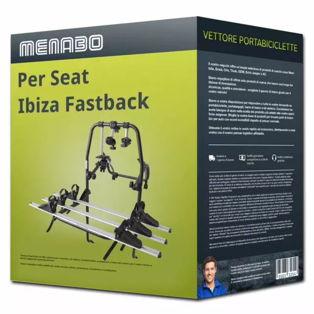 Menabo Polaris 3 portabici portellone per Seat Ibiza Fastback II 6K1 - 3 bici