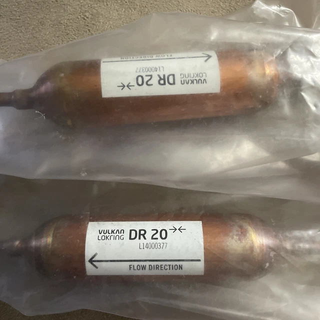2x Vulkan Lokring L14000377 Drier W/End Tubes Dr20 Genuine OEM Appliance Part