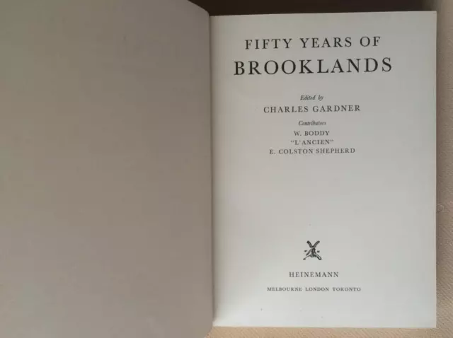 Fifty Years of Brooklands by Charles Gardner (Motorsports Book) 2