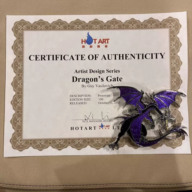 Disney Acme Hot Art Dragons Gate LE 100 Prototype w/ COA Maleficent Dragon  JO4