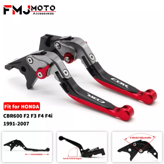 Fit for HONDA CBR600 F2 F3 F4 F4i 91-2007 Folding Extending Brake Clutch Levers