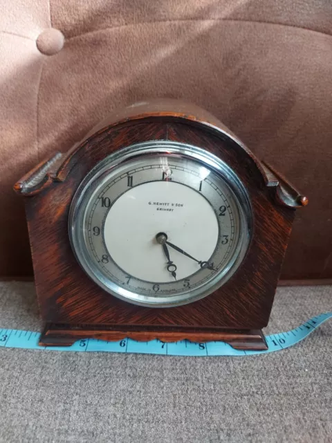 Smiths Wind Up Mantle Clock Art Deco Wooden