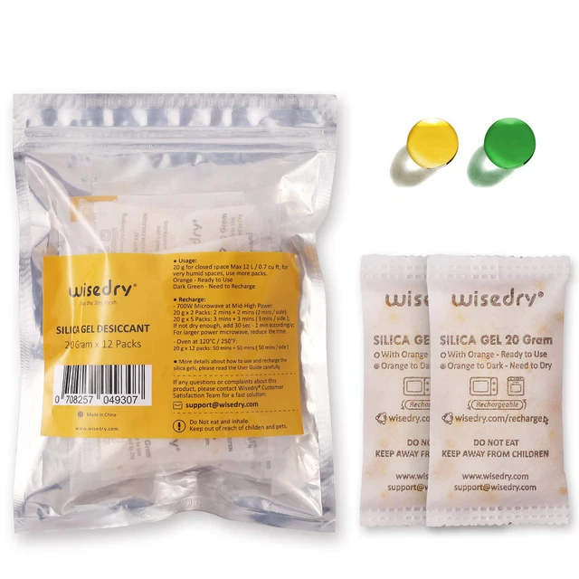 WISEDRY 10 GRAM [30PACKS] Rechargeable Silica Gel Desiccant Packets  Desiccant Ba £14.99 - PicClick UK