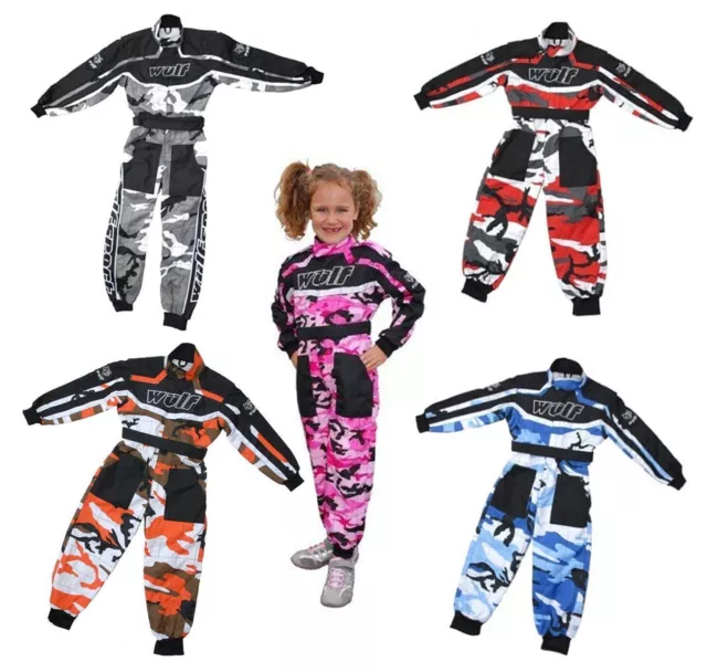 Wulfsports Cub Kids Junior Camo Suit Motorbike Motocross Suits Off Road Graphic