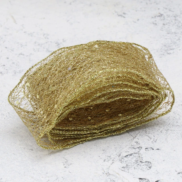 2x Weihnachten Bogen Band Chiffon Bänder Chiffon Bänder Mesh Band Handwerk 3